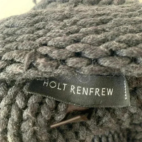 HOLT  REFREW Italian Merino Wool Chunky Circle Scarf - Picture 6 of 6